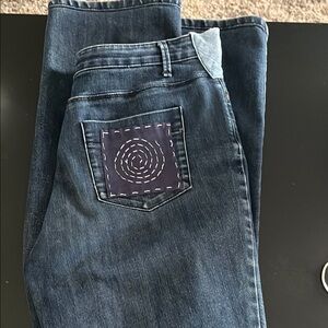 Coldwater Creek Dark Blue Boot Cut Jeans with Patch